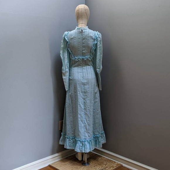 Vintage Juliet Sleeve Robin-Egg Blue Maxi Dress - Picture 3 of 16